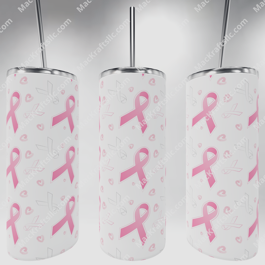 Breast cancer awareness pattern Tumbler / 20oz tumbler / glass tumbler / stainless steel tumbler