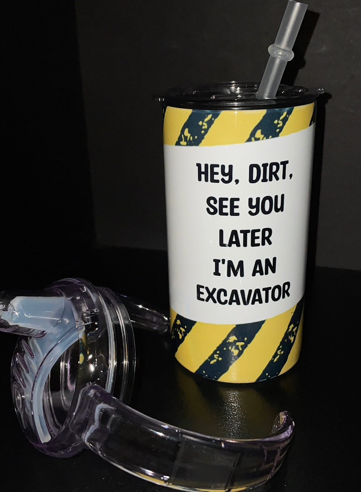 Caution Excavator Short Tumbler | 12oz. Tumbler