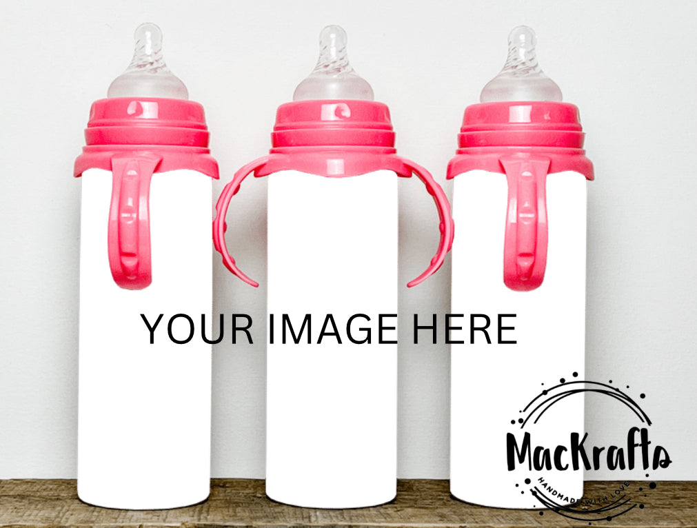 Custom | Personalized Double Wall Stainless Steel Pink Baby Bottle 