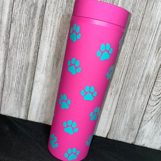 Pink 17oz Blue Paw Prink Tumbler