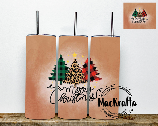 The 3 Trees Merry Christmas Tumbler | Stainless Steel Double Wall Tumbler