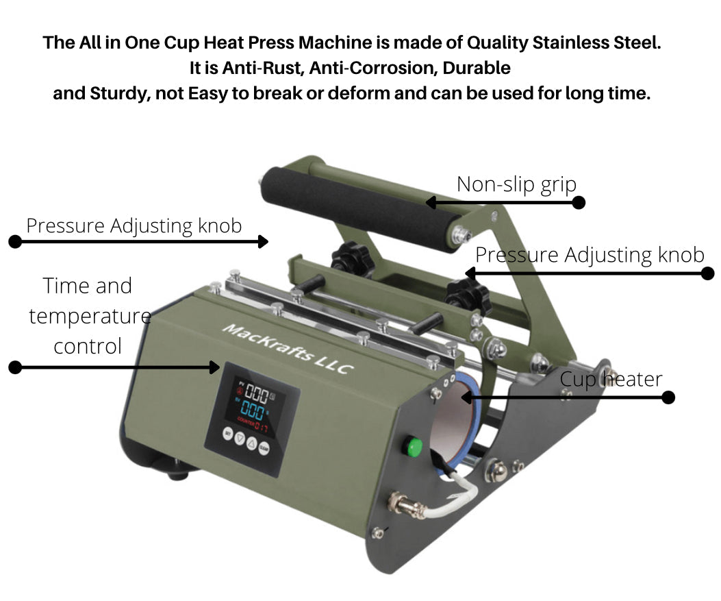 Elite Pro All In One Cup Press | Up to 30oz Tumbler Heat Press | Sublimation Tumbler Heat Press Machine | Mug Heat Press 