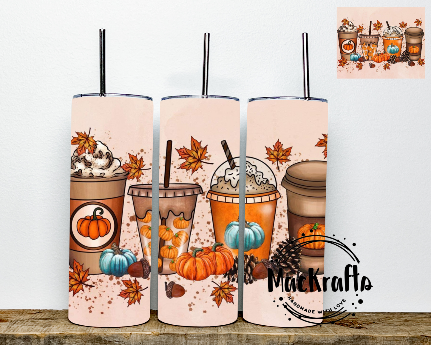 Coffee Types FALL Tumbler | Stainless Steel Double Wall Tumbler