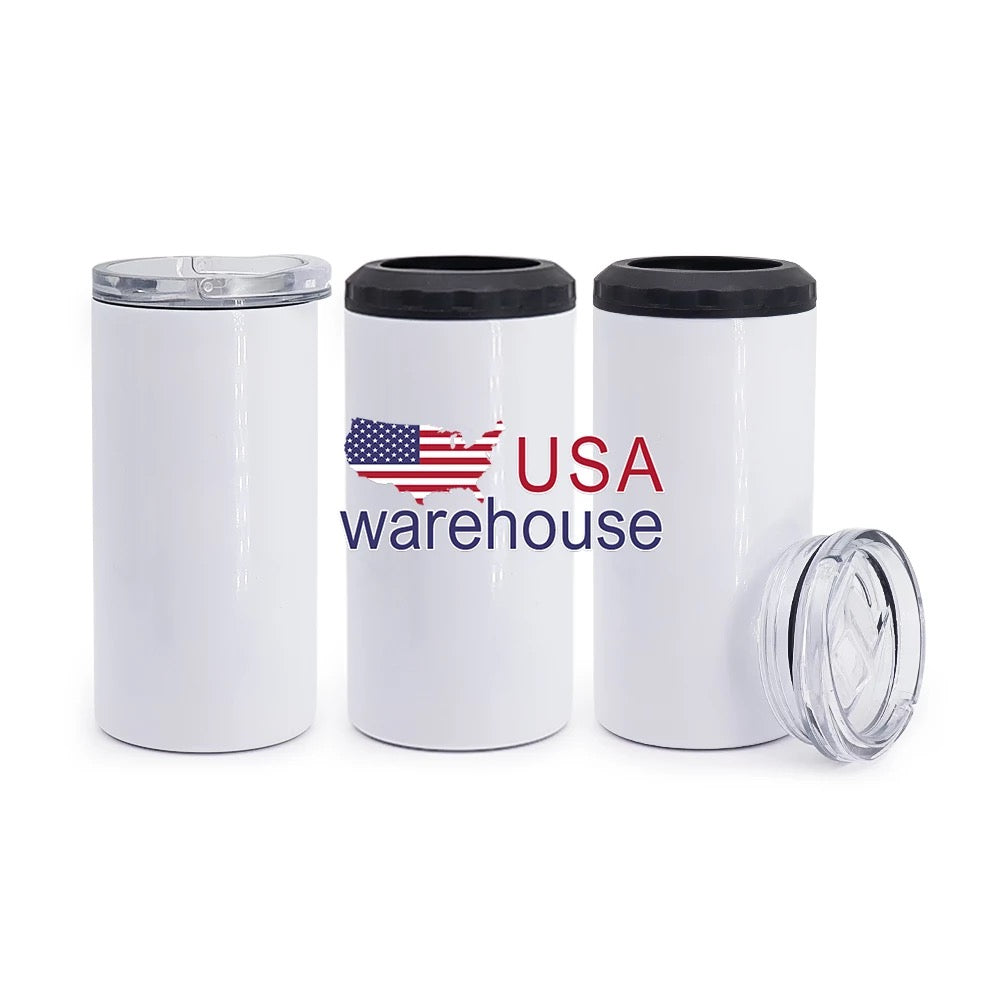 Blank Sublimation 16oz 4 in 1 Stainless Steel Slim Beer Can Cooler | Case of 25