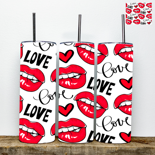 Love Lips Valentine’s Day Tumbler | Stainless Steel Double Wall Tumbler