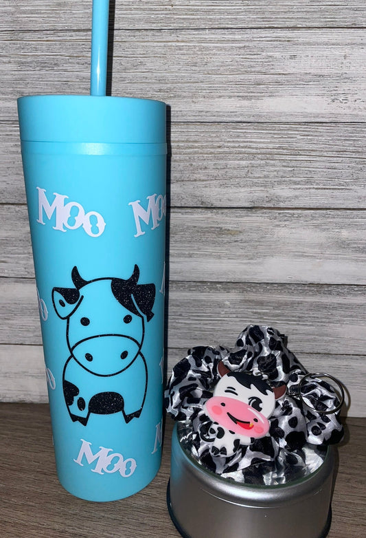 Blue Moo Moo Acrylic Tumbler