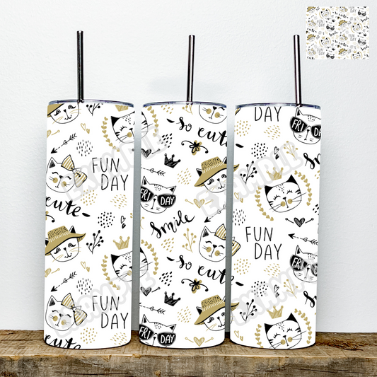 Cat So Cute Tumbler | Stainless Steel Double Wall Tumbler