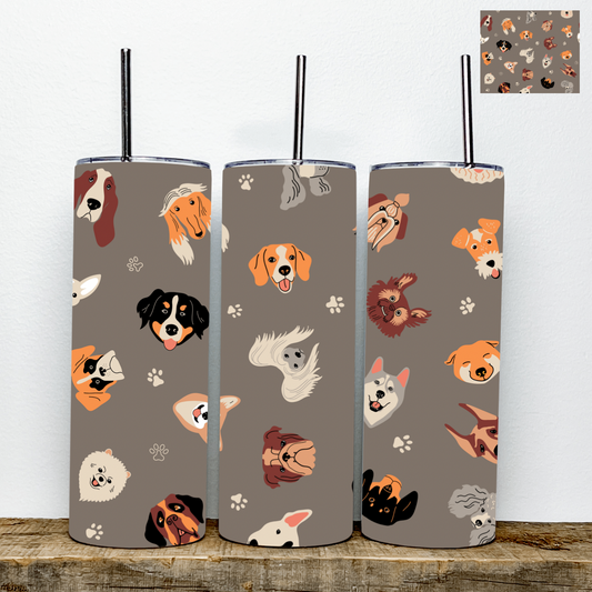 Dog Faces Tumbler | Stainless Steel Double Wall Tumbler