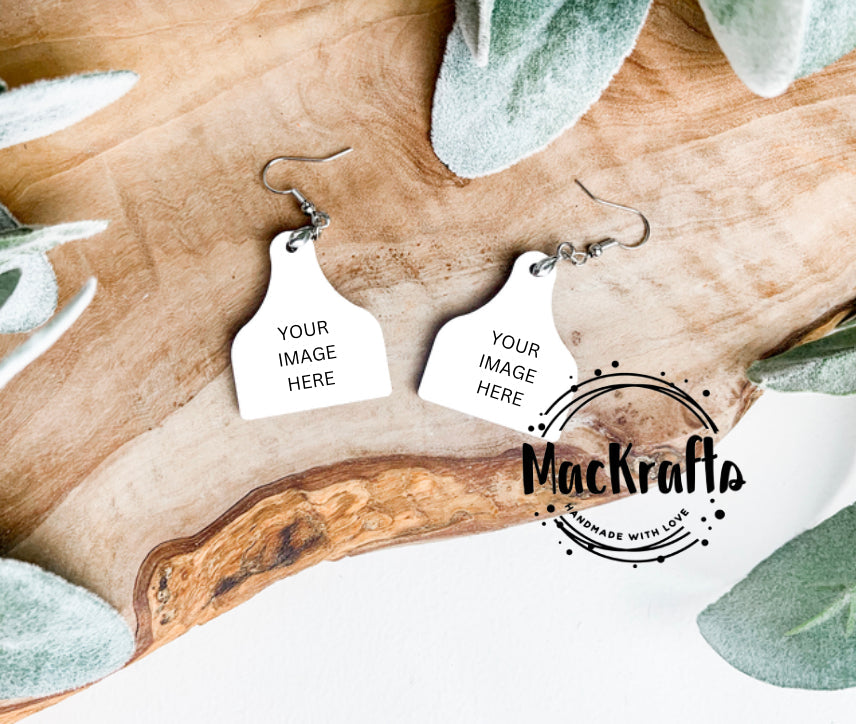 Custom | Personalized Cow Tag Earrings