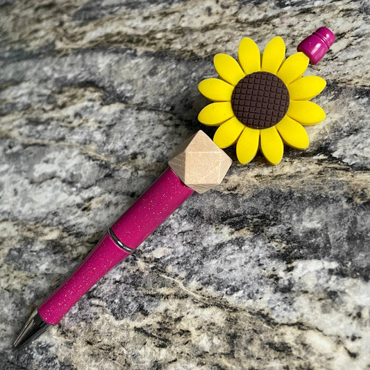 Sparkle Sunflower Pen PINK