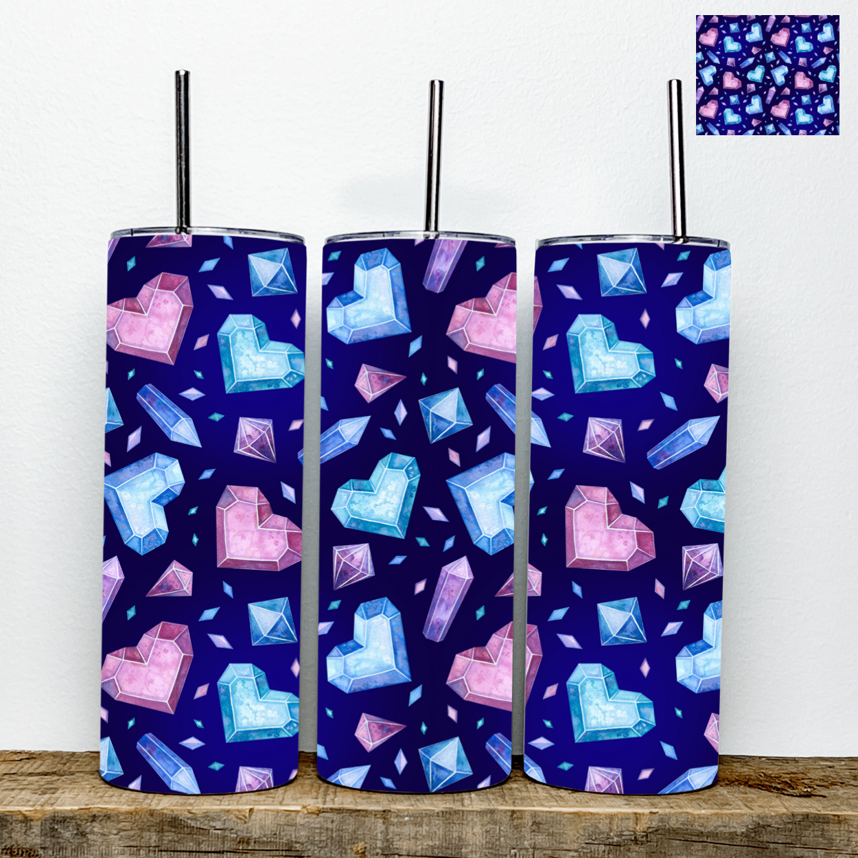 Gem Heart Galaxy Tumbler | Stainless Steel Double Wall Tumbler