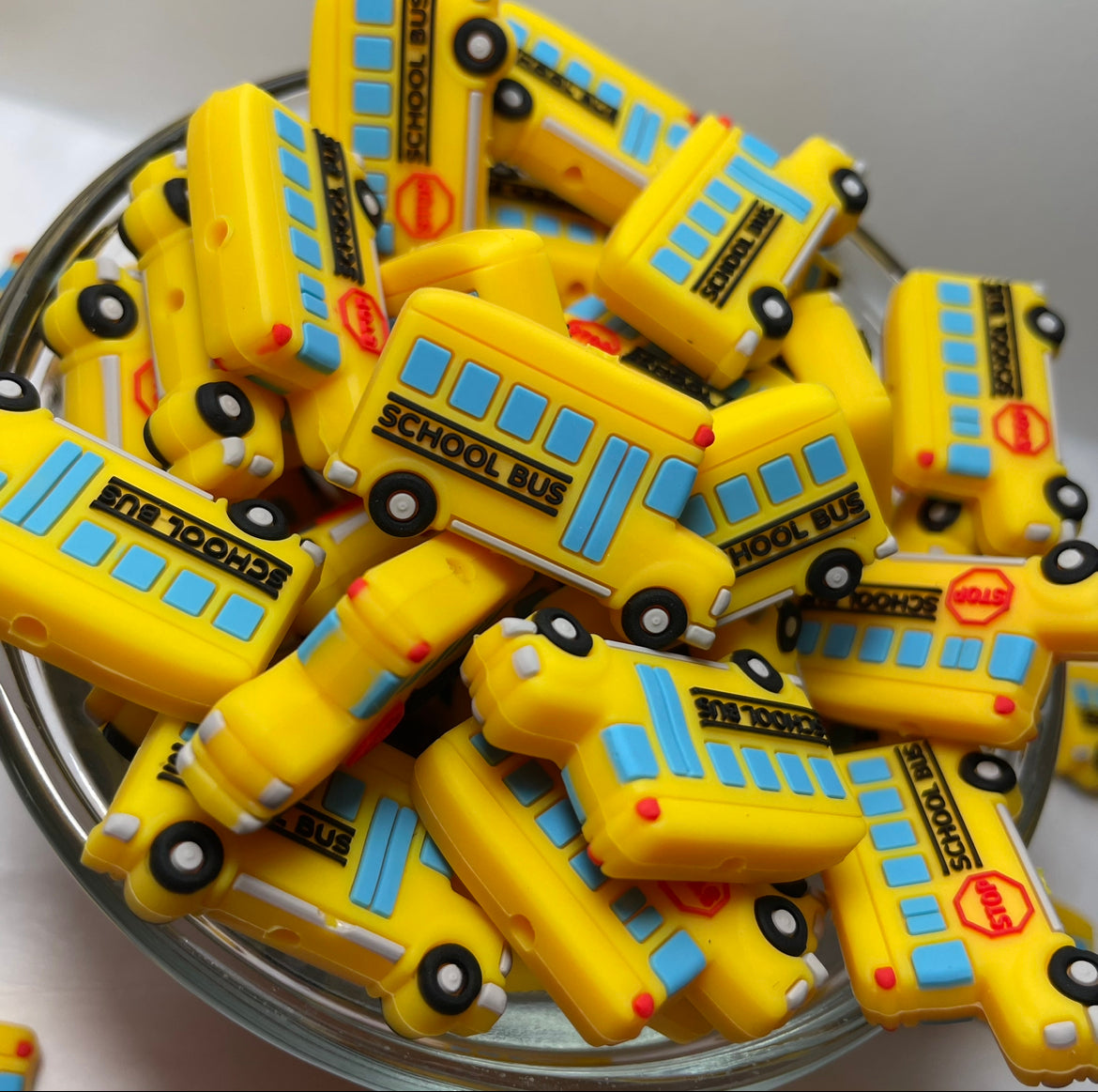 School Bus Focal Silicone Beads, School Bus Silicone Focals, Silicone Beads, Yellow Silicone Beads, Teacher Silicone Focal Beads, School Bus Driver Silicone Focal Beads, Focal Beads, Focal Silicone Beads, Beads for Crafting