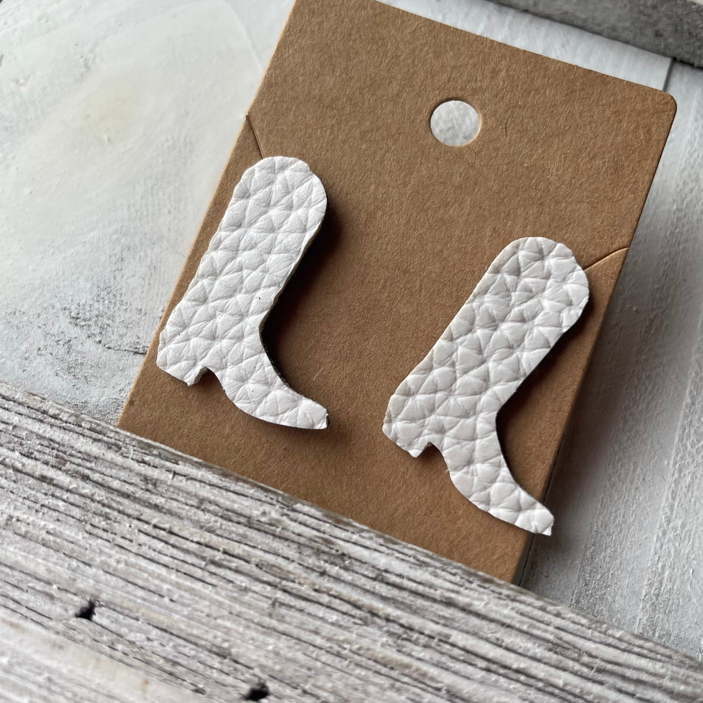 White Cute Cowgirl/cowboy Boots Stud Earrings