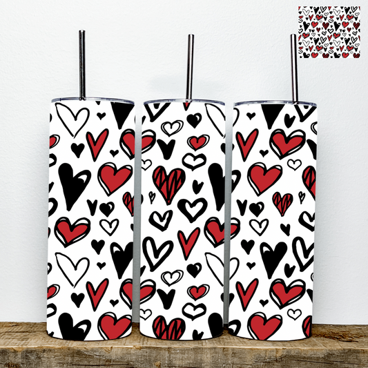 Valentine’s Day Hearts Tumbler | Stainless Steel Double Wall Tumbler