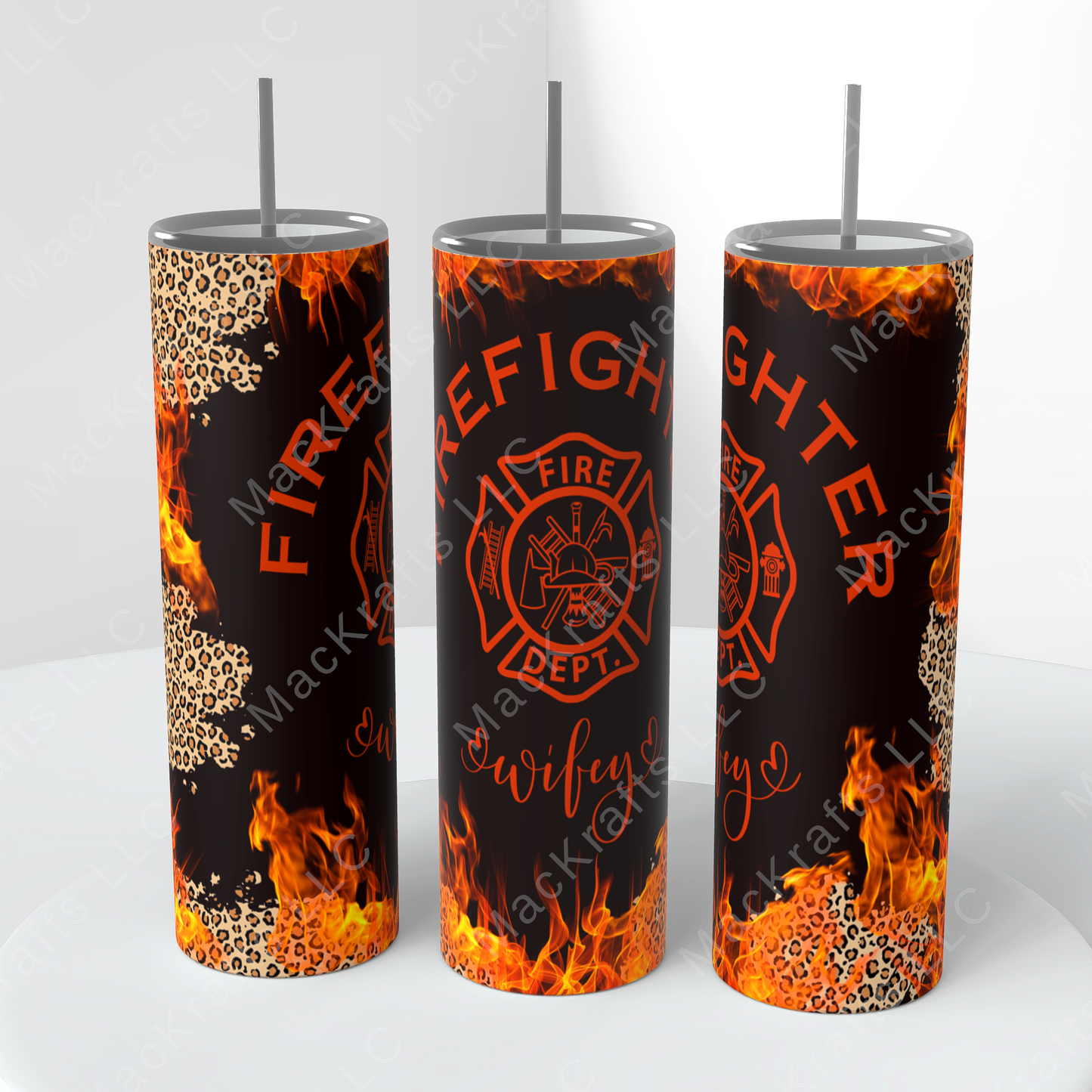 Firefighter Wife With Cheetah Print 20oz Tumbler