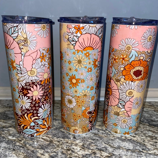 Boho Flower Patch RTS 20oz Tumbler