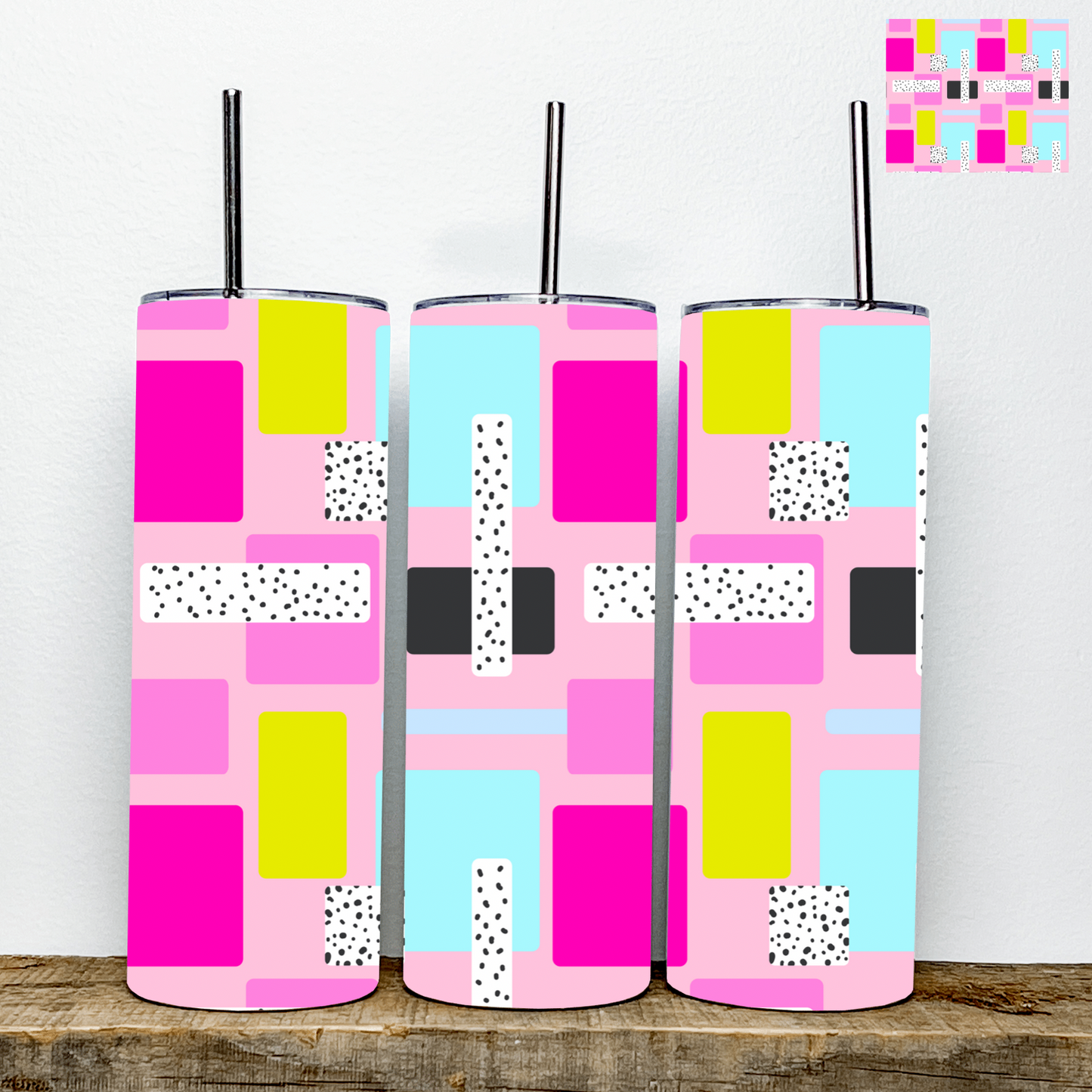 Scattered Blocks Tumbler | Stainless Steel Double Wall Tumbler